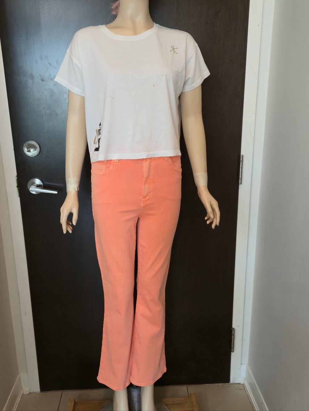 J Brand Julia High-Rise Flare Jeans in Coral Size 25